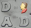 Dad Letters and Bust Chocolate Mold - 2 1/2" - Limited Supply